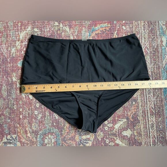 Women’s XL full coverage Black High-Waisted Swim Bottoms - Picture 3 of 7